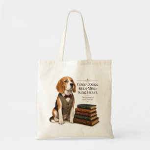 Vintage Scholarly Beagle Librarian Art Tote Bag