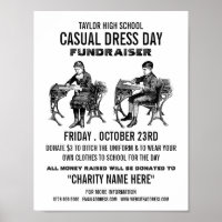 Vintage school, Casual Dress Day Fundraiser Advert