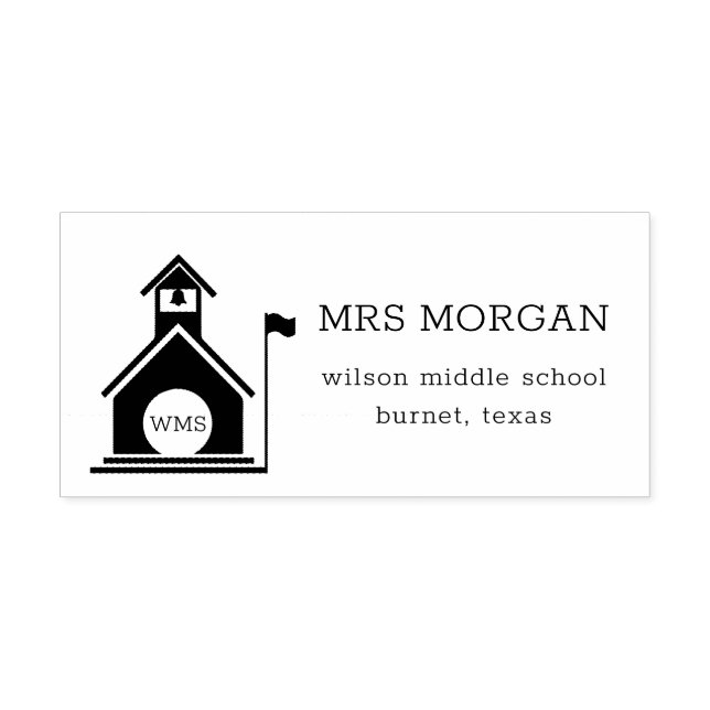 vintage school monogram teacher Rubber Stamp (Design)
