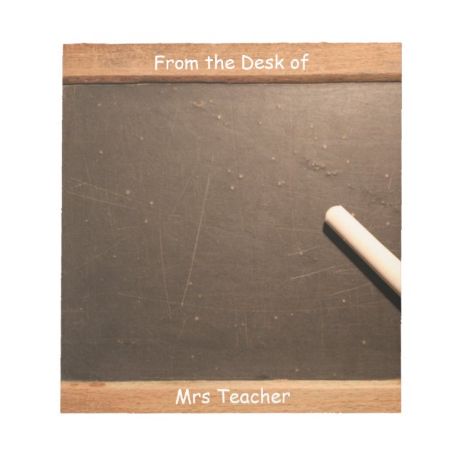 Vintage School Slate Personalised Teacher Notepad3 Notepad (Front)