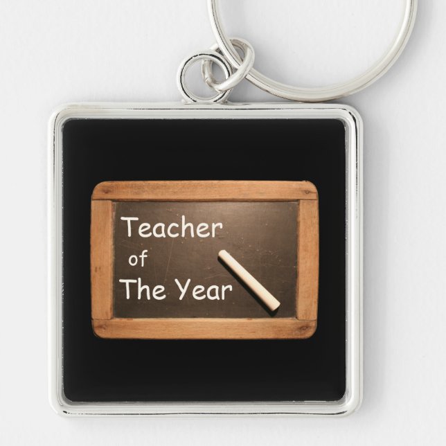 Vintage School Slate  Teacher of the Year keychain (Front)
