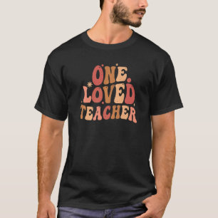 Vintage School Teacher Loved Educator Heart Groovy T-Shirt