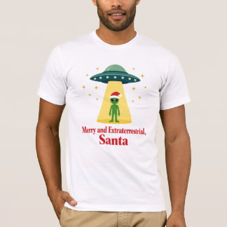 Vintage Sci Fi Alien Christmas UFO For Santa Fans T-Shirt