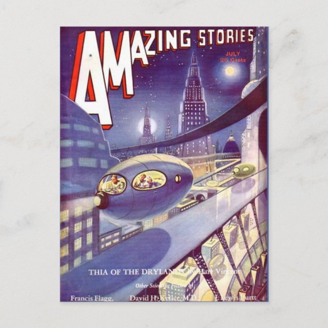 Vintage Sci Fi  art Space travel Postcard (Front)