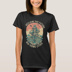 Vintage Sci-Fi Bio-Dome City Illustration  T-Shirt