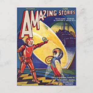 Vintage Sci Fi book cover art Strance creatures Postcard