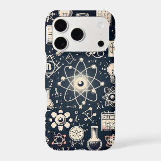 Vintage Science Dark Academia Atom Pattern