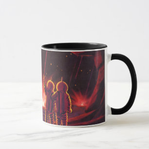 Vintage Science Fiction Alien Red Planet Explosion Mug