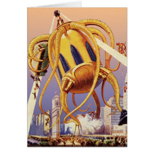 Vintage Science Fiction Alien War Invasion Octopus