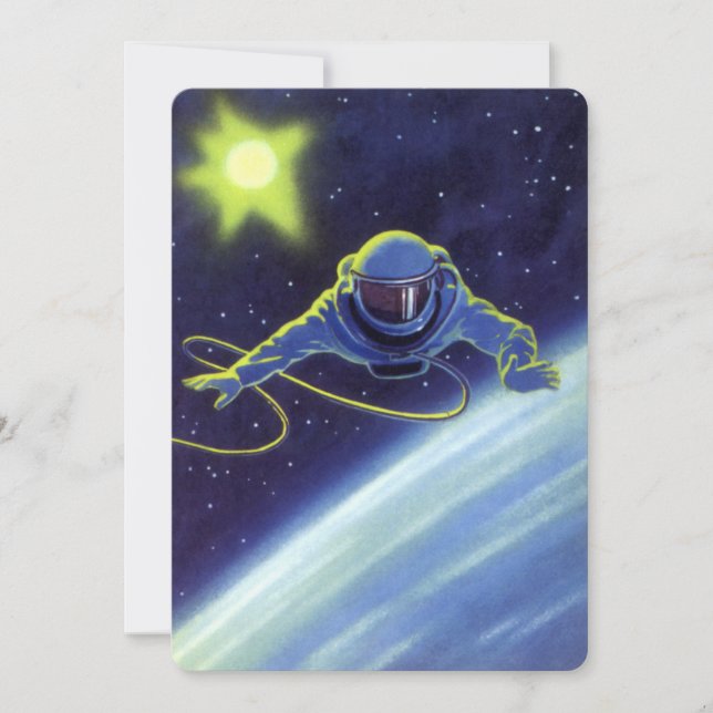 Vintage Science Fiction Astronaut on a Space Walk (Front)