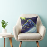 Vintage Science Fiction Astronaut on a Space Walk Cushion<br><div class="desc">Vintage illustration futuristic science fiction planets in outer space image. A classic comic book design featuring a retro sci fi astronaut on a spacewalk and floating in outer space over the earth with a bright moon or sun behind him in the night sky with stars.</div>