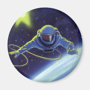 Vintage Science Fiction Astronaut on a Space Walk Magnet