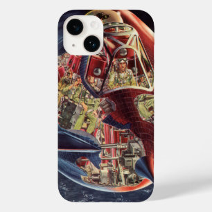 Vintage Science Fiction Astronaut Rocket Spaceship Case-Mate iPhone 14 Case