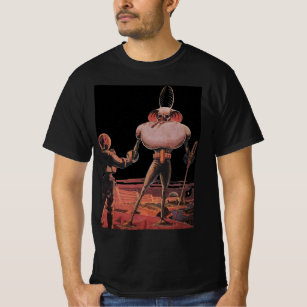 Vintage Science Fiction Astronaut Shake Hand Alien T-Shirt