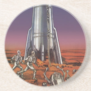 Vintage Science Fiction, Astronauts Beetle Aliens Coaster