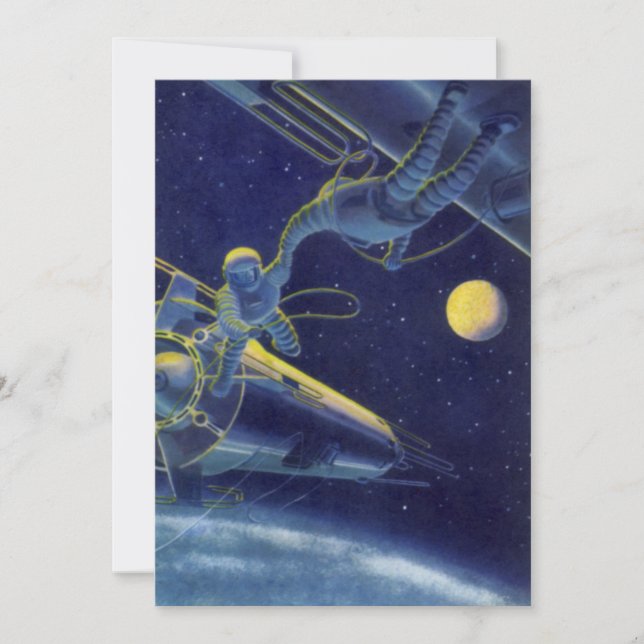 Vintage Science Fiction Astronauts in Outer Space (Front)