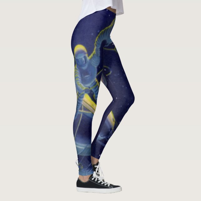 Vintage Science Fiction Astronauts in Outer Space Leggings (Right)