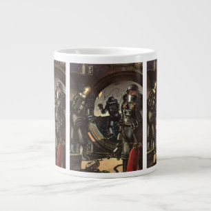 Vintage Science Fiction Astronauts on a Space Walk Large Coffee Mug