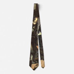 Vintage Science Fiction Astronauts on a Space Walk Tie