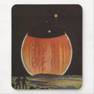 Vintage Science Fiction, Astronauts on Ganymede Mouse Pad