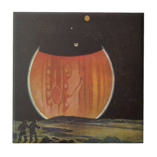 Vintage Science Fiction, Astronauts on Ganymede Tile