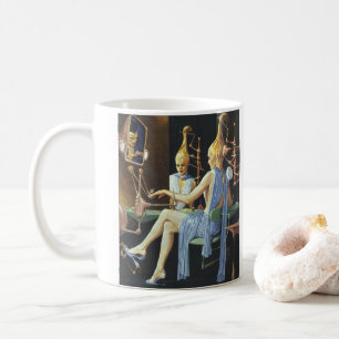 Vintage Science Fiction Beauty Salon Spa Manicures Coffee Mug