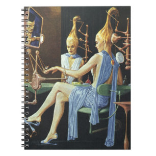 Vintage Science Fiction Beauty Salon Spa Manicures Notebook