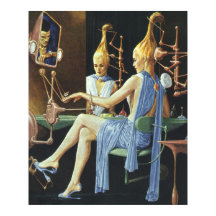 Vintage Science Fiction Beauty Salon Spa Manicures
