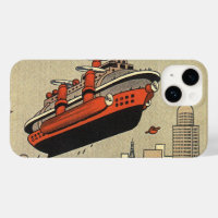 Vintage Science Fiction Cruise Ship Helicopter