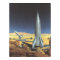 Vintage Science Fiction Desert Planet with Rockets