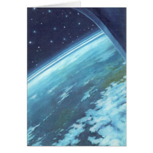 Vintage Science Fiction, Earth at Night with Stars