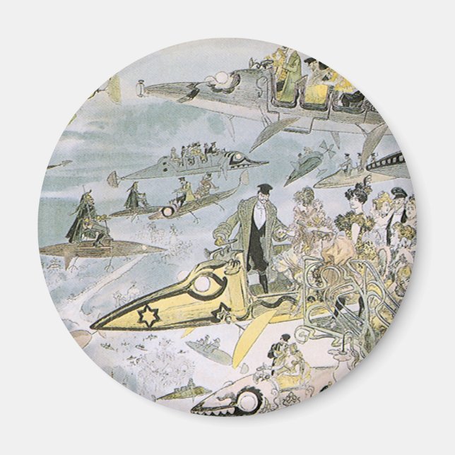 Vintage Science Fiction Futuristic Cars, Taxi Cabs Magnet (Front)