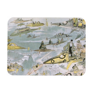 Vintage Science Fiction Futuristic Cars, Taxi Cabs Magnet