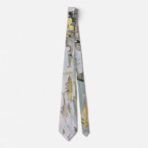 Vintage Science Fiction Futuristic Cars, Taxi Cabs Tie