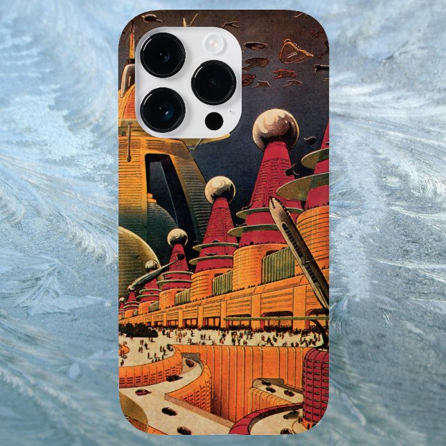 Vintage Science Fiction Futuristic City Flying Car Case-Mate iPhone Case (Creator Uploaded)