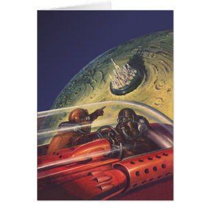 Vintage Science Fiction, Futuristic City on Moon