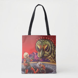 Vintage Science Fiction Giant Centipede Insect War Tote Bag