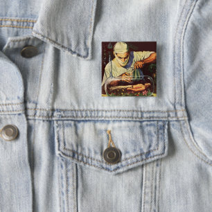 Vintage Science Fiction, Laboratory Mad Scientist 15 Cm Square Badge