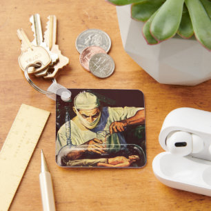 Vintage Science Fiction, Laboratory Mad Scientist Key Ring