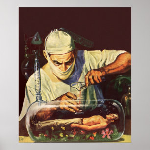 Vintage Science Fiction, Laboratory Mad Scientist Poster