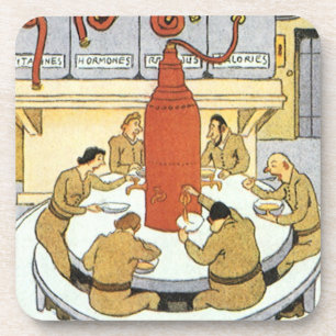 Vintage Science Fiction, Labratory Scientists Eat Coaster