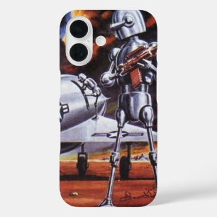 Vintage Science Fiction Military Robot Soldiers iPhone 16 Case