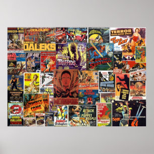 Vintage Science Fiction Movies Collage Poster