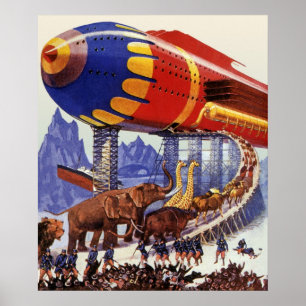 Vintage Science Fiction, Noah's Ark Wild Animals Poster