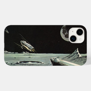 Vintage Science Fiction, Rocket Ships Moon Planets Case-Mate iPhone 14 Plus Case
