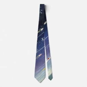 Vintage Science Fiction Rockets in Space by Planet Tie