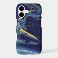 Vintage Science Fiction, Sci Fi Alien on Spacewalk