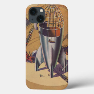 Vintage Science Fiction, Sci Fi, Building a Rocket iPhone 13 Case