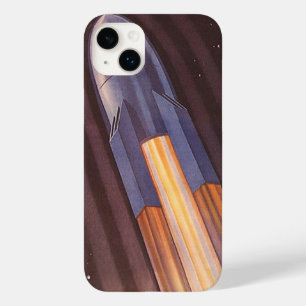 Vintage Science Fiction Space Ship Rockets Case-Mate iPhone 14 Plus Case