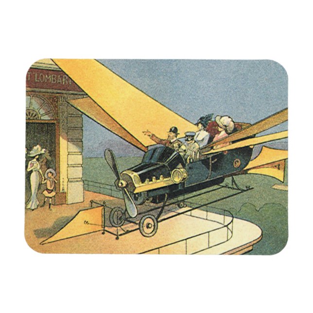 Vintage Science Fiction Steampunk Convertible Car Magnet (Horizontal)